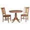 International Concepts Round 36 in Rd Top Pedestal Table, 2 San Remo Chairs, Distressed Oak, 36 in W, 36 in L, 29.1 in H K42-36RT-C10-2 - alternate 1